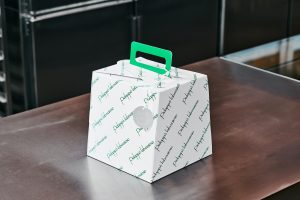 Branding details, gelato cake box
